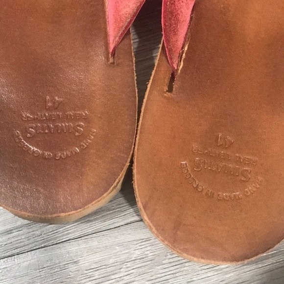 Simatis Eva Flatform Red Handmade Leather Flip-flops made in Greece size 10-10.5 - Picture 2 of 8